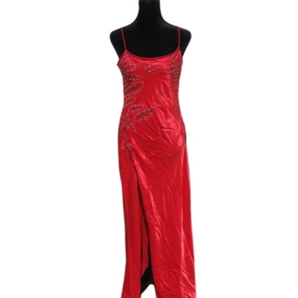 Hand Beaded Silk Dress Prom Wedding Black-tie Quince Party Homecoming size 8